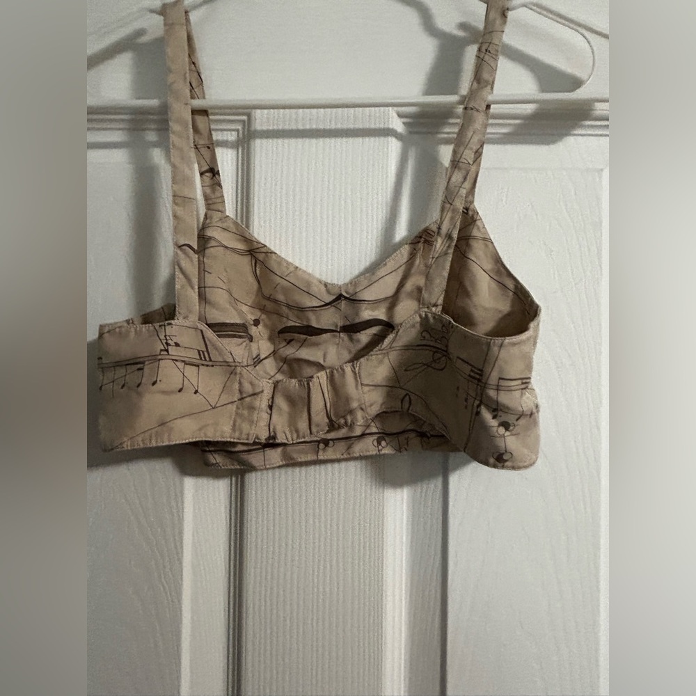 Vintage HERMES La Musique de Spheres Silk Bralette  Size 38 Rare 1990s - Picture 2 of 8